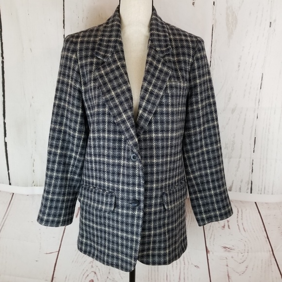 Eddie Bauer Jackets & Blazers - Eddie Bauer Blazer Jacket Sz S Blue White Plaid